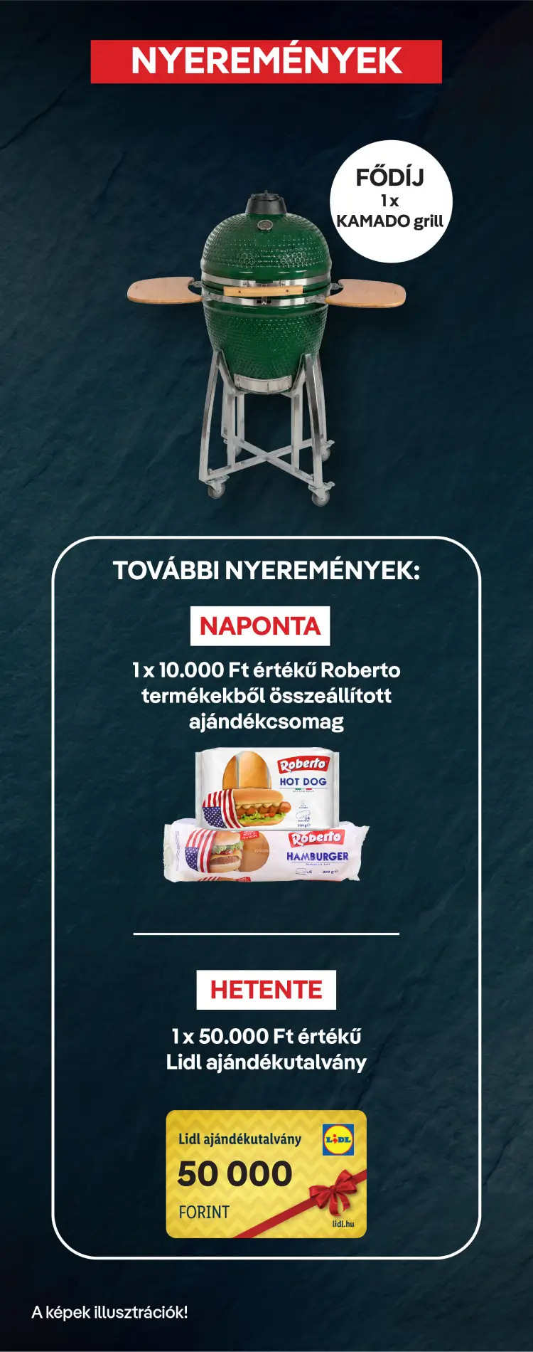 A promócióban megnyerhető nyeremények plakátképe.